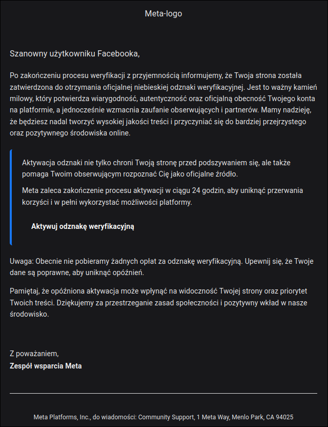 przykład oszustwa