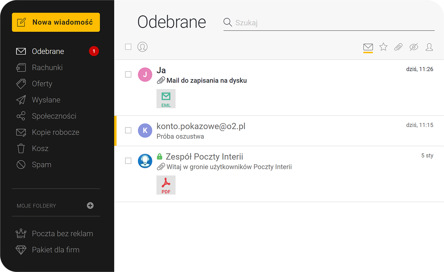 Załącznik pod treścią wiadomości