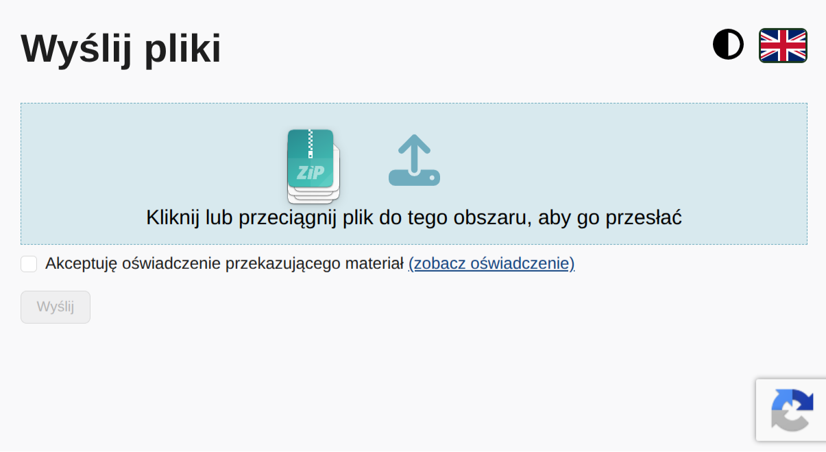 Główny interfejs serwisu